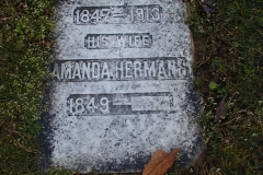 Amanda (Moore) Herman, St. Louis Cemetery, Louisville, Kentucky. Amanda was the daughter of James and Sarah (Davis) Washburn Moore and a half sister of Samuel Washburn
