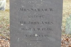 Sarah Washburn Ames 1675-1746 First Cemetery, Bridgewater, Plymouth Co., MA, daughter of John Washburn and Elizabeth Mitchell
